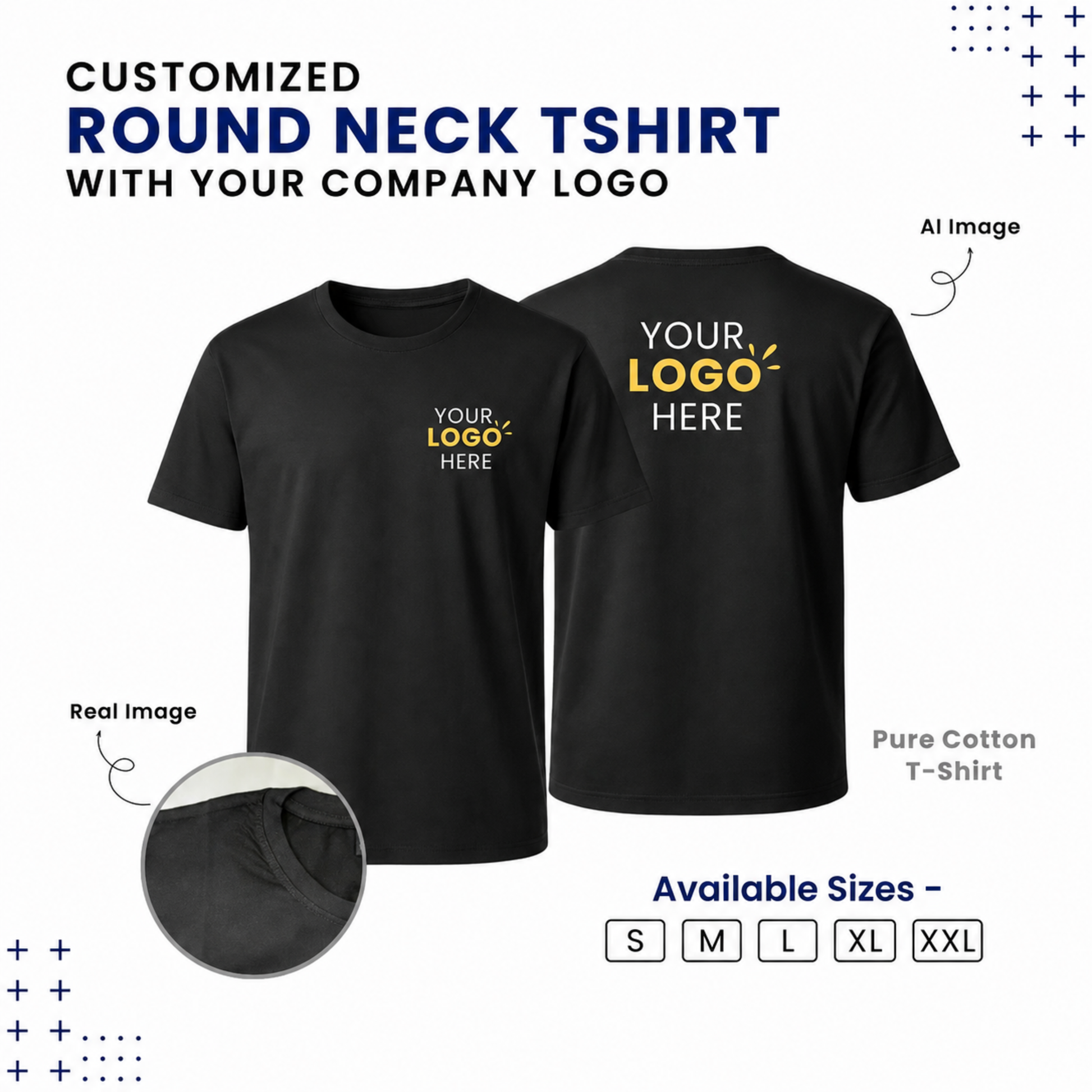 Custom Round Neck T-Shirt With Your Company Logo | Bulk & Corporate Printing NCGifts