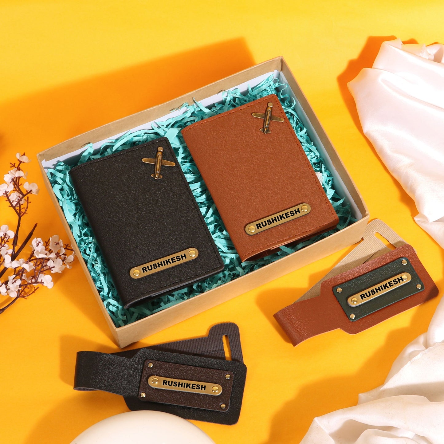 couples passport covers and couples bagtags hamper My Store NC Gifts