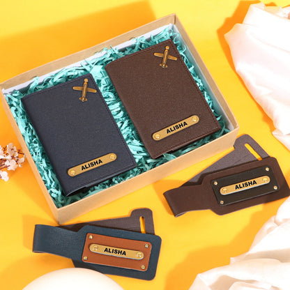 couples passport covers and couples bagtags hamper My Store NC Gifts