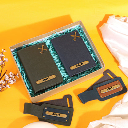 couples passport covers and couples bagtags hamper My Store NC Gifts
