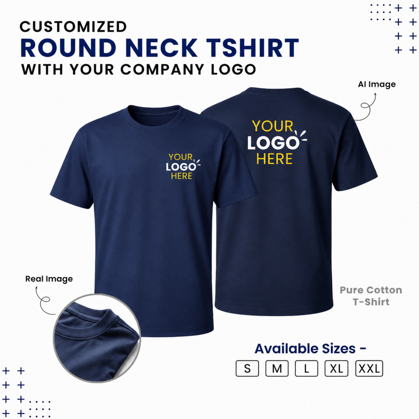 Custom Round Neck T-Shirt With Your Company Logo | Bulk & Corporate Printing NCGifts