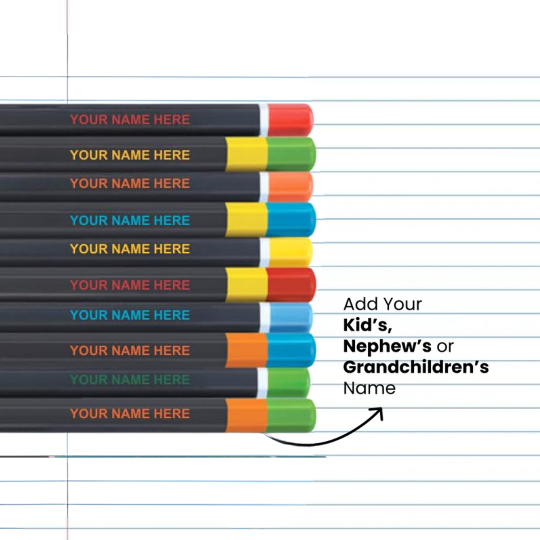 Customized Pencil With Name For Kids Set (20 Pcs) - Name Engraved, Ideal Gift For Kids Birthday And Return Gifts (2), Multicolor NCGIFTS
