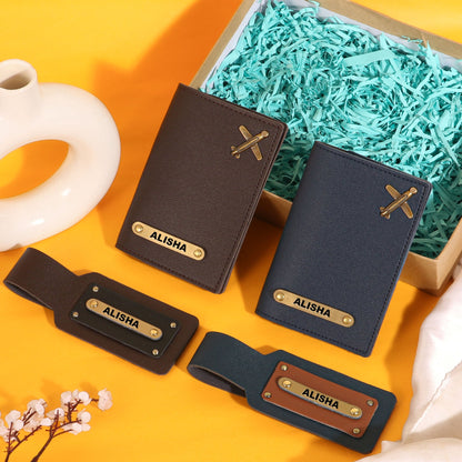 couples passport covers and couples bagtags hamper My Store NC Gifts