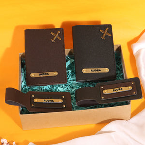 couples passport covers and couples bagtags hamper