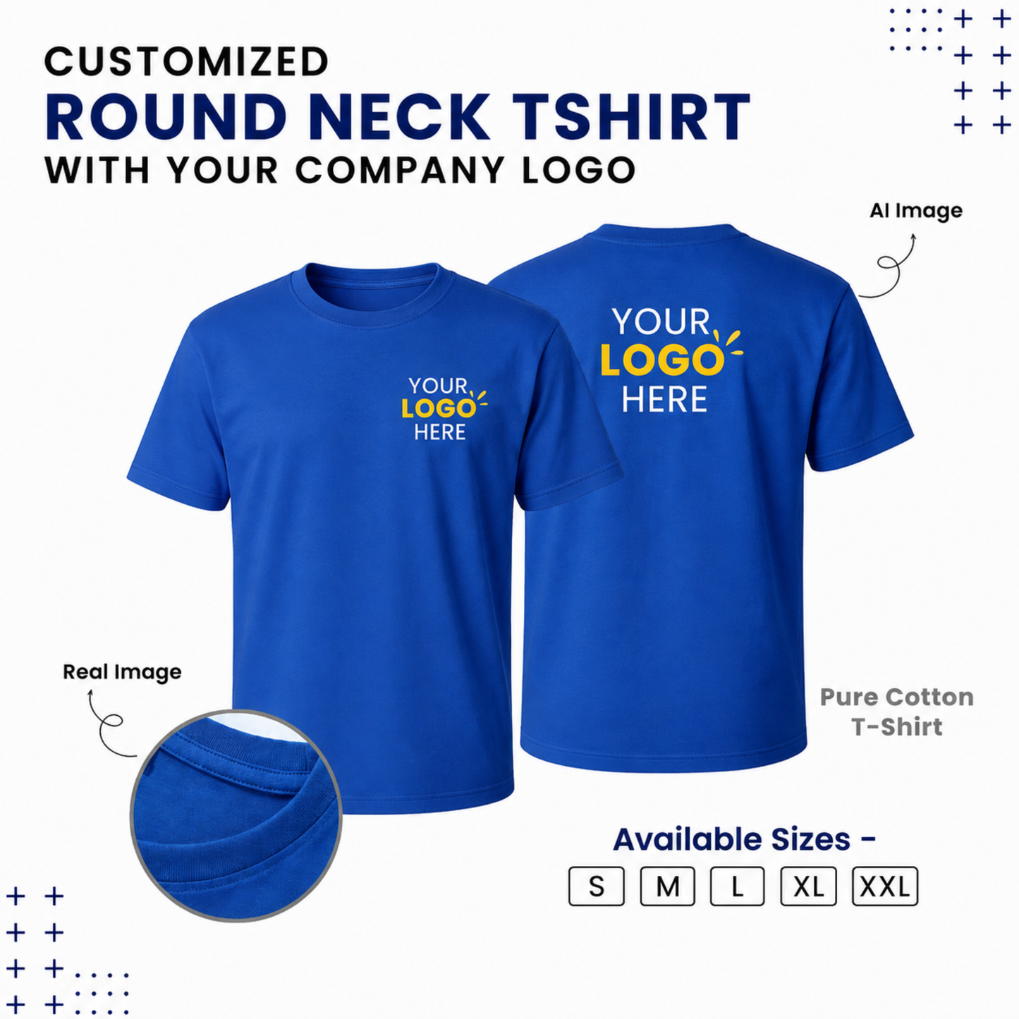 Custom Round Neck T-Shirt With Your Company Logo | Bulk & Corporate Printing NCGifts