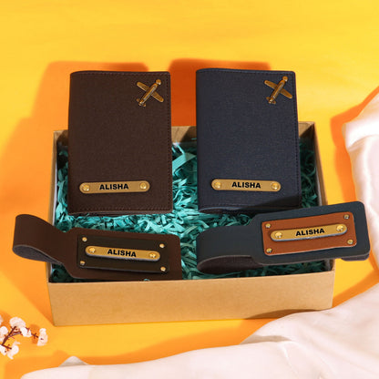 couples passport covers and couples bagtags hamper My Store NC Gifts