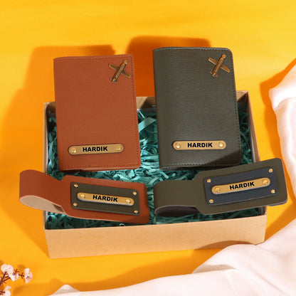 couples passport covers and couples bagtags hamper My Store NC Gifts
