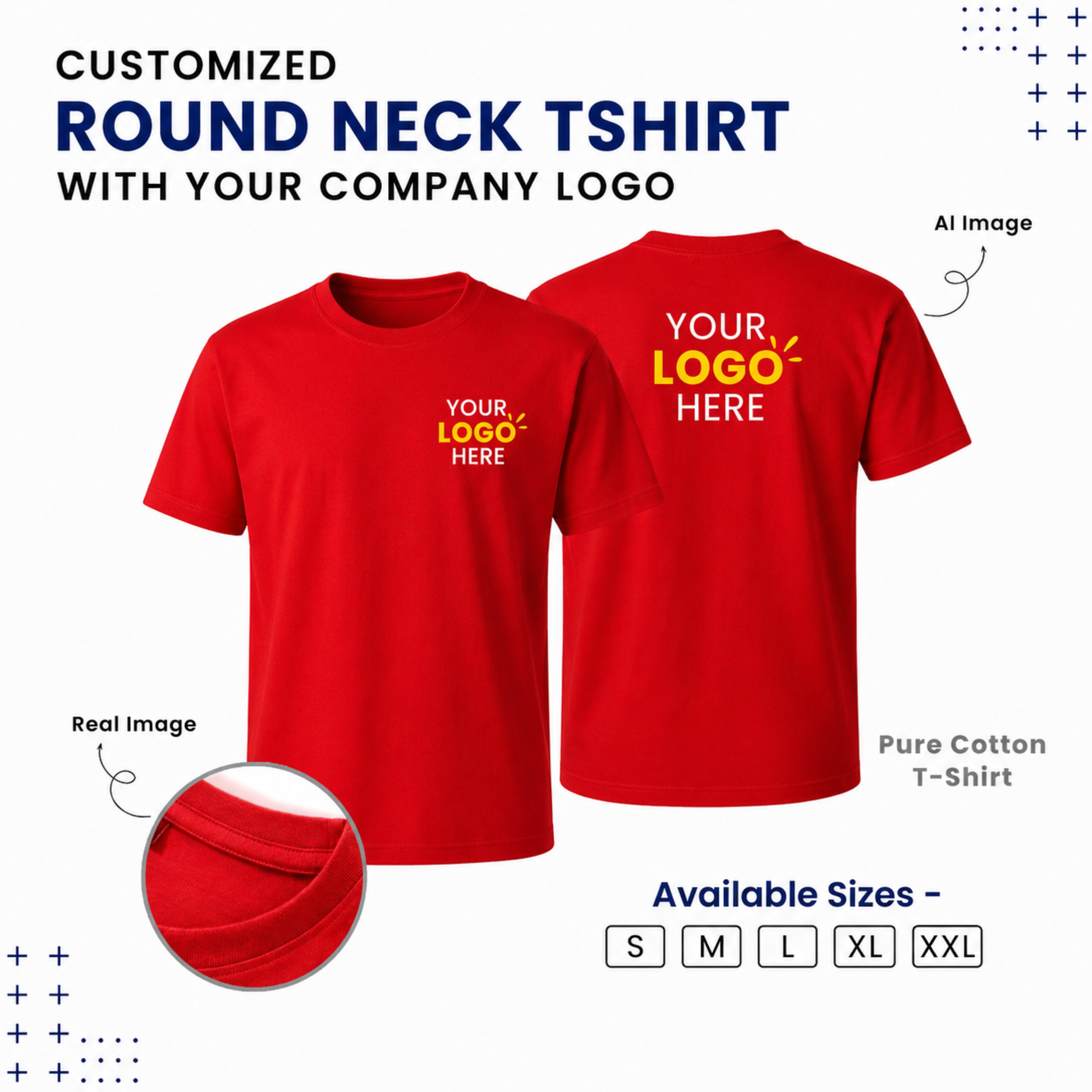 Custom Round Neck T-Shirt With Your Company Logo | Bulk & Corporate Printing NCGifts
