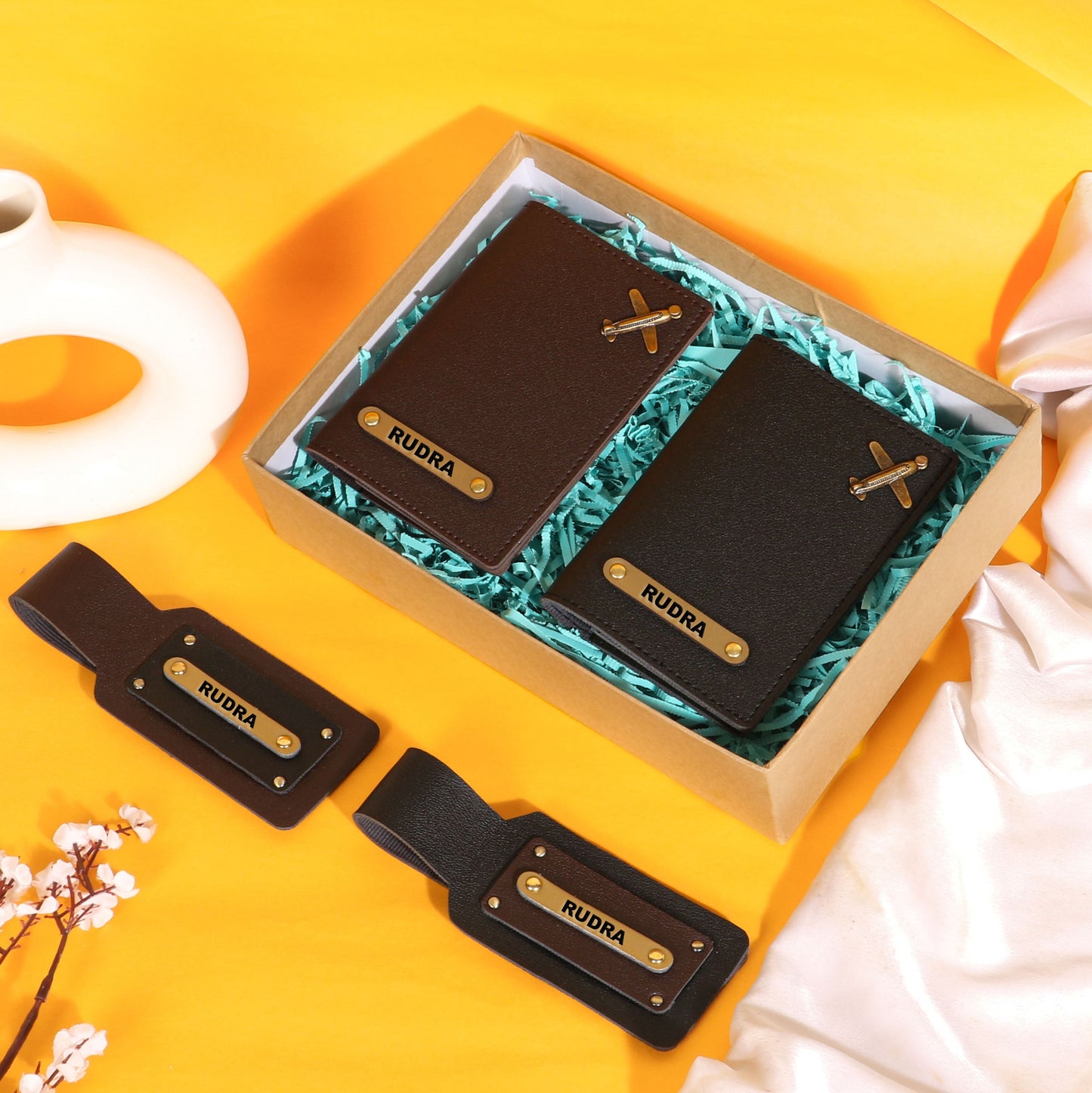 couples passport covers and couples bagtags hamper My Store NC Gifts