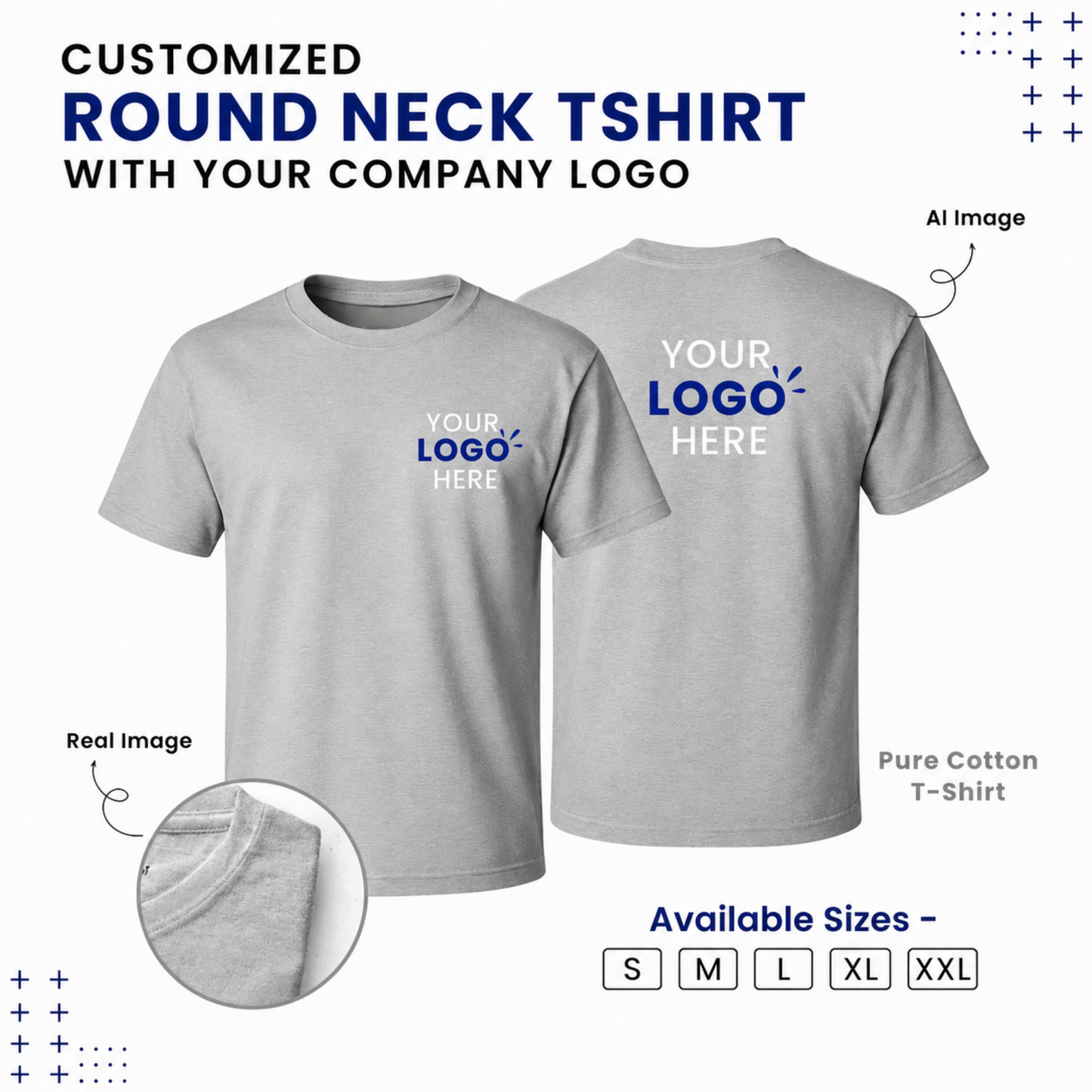 Custom Round Neck T-Shirt With Your Company Logo | Bulk & Corporate Printing NCGifts
