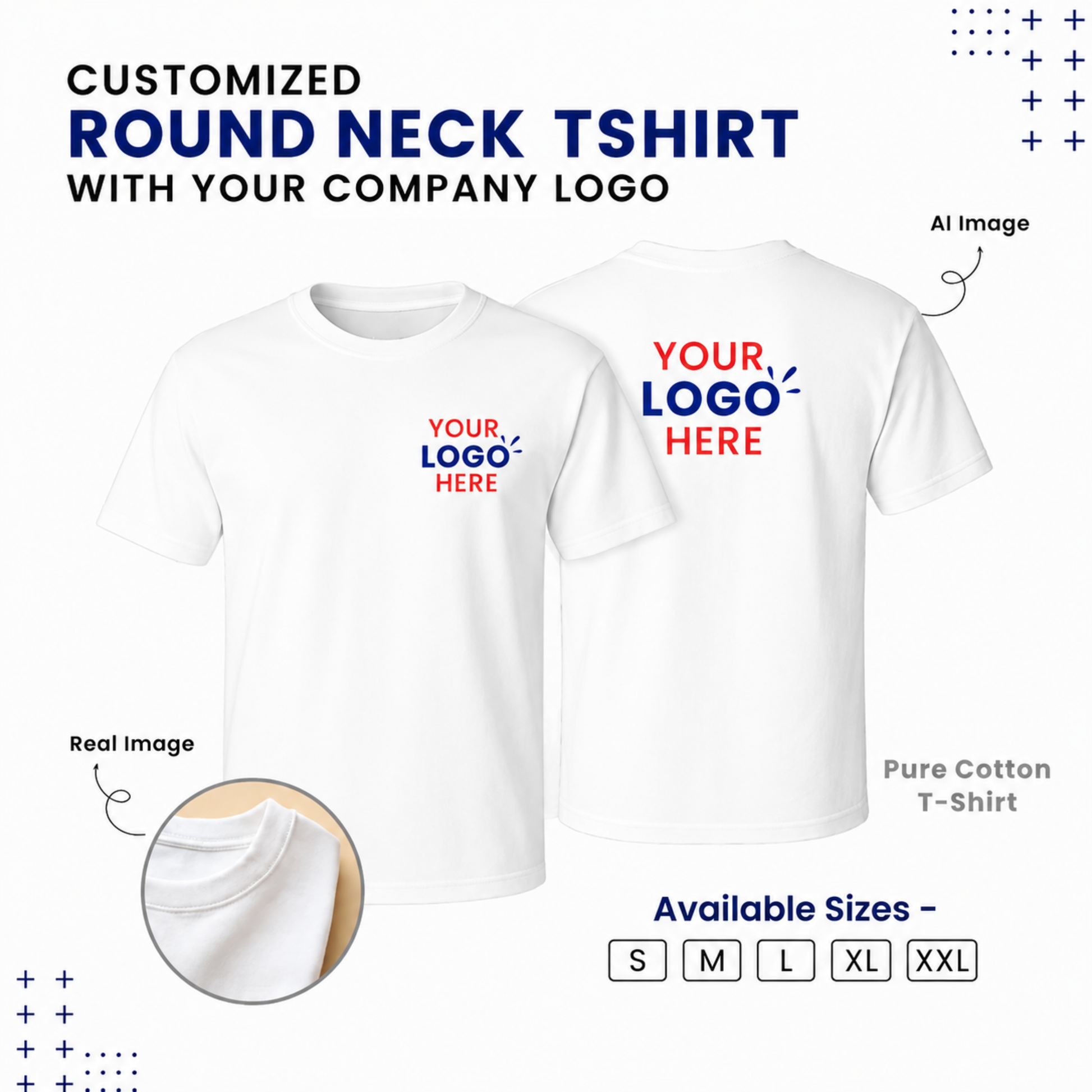 Custom Round Neck T-Shirt With Your Company Logo | Bulk & Corporate Printing NCGifts