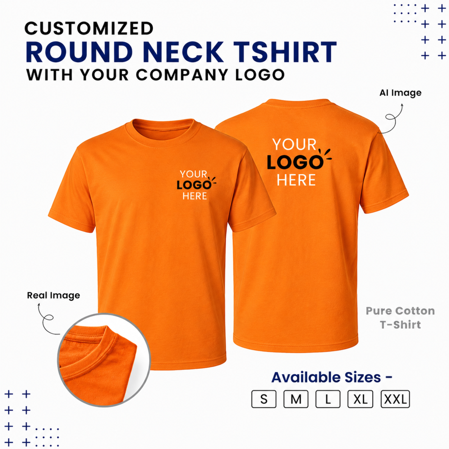 Custom Round Neck T-Shirt With Your Company Logo | Bulk & Corporate Printing NCGifts