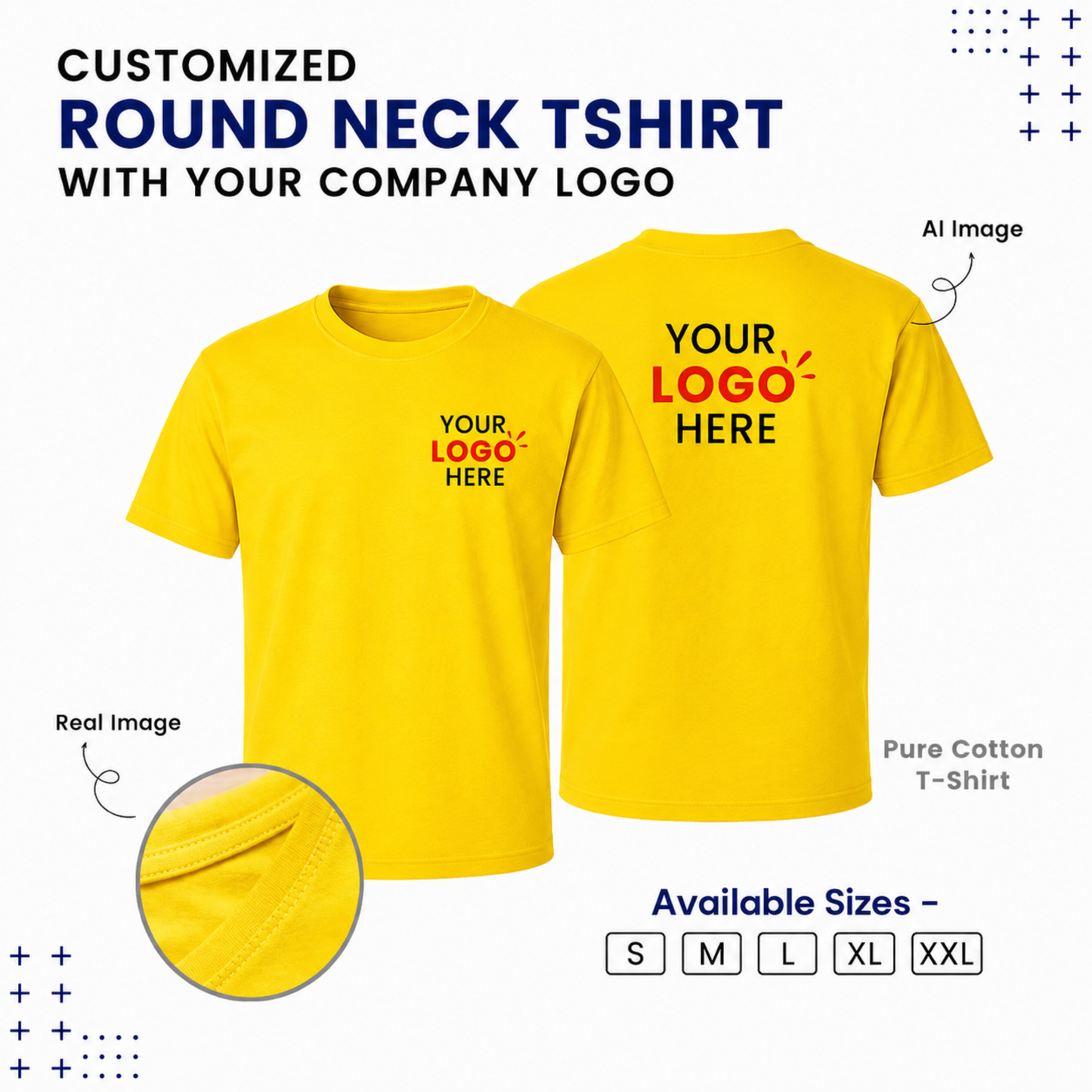 Custom Round Neck T-Shirt With Your Company Logo | Bulk & Corporate Printing NCGifts