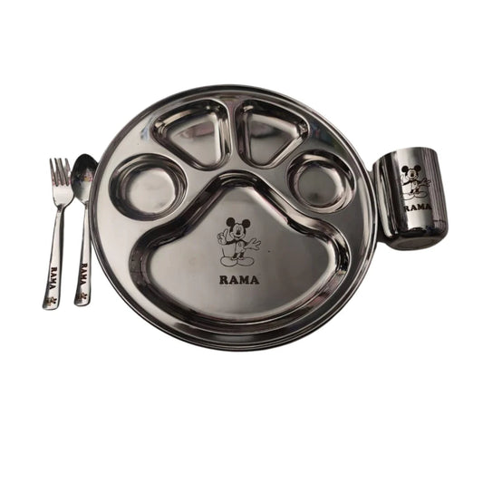 Customized Round Compartment Plate Set My Store NC Gifts