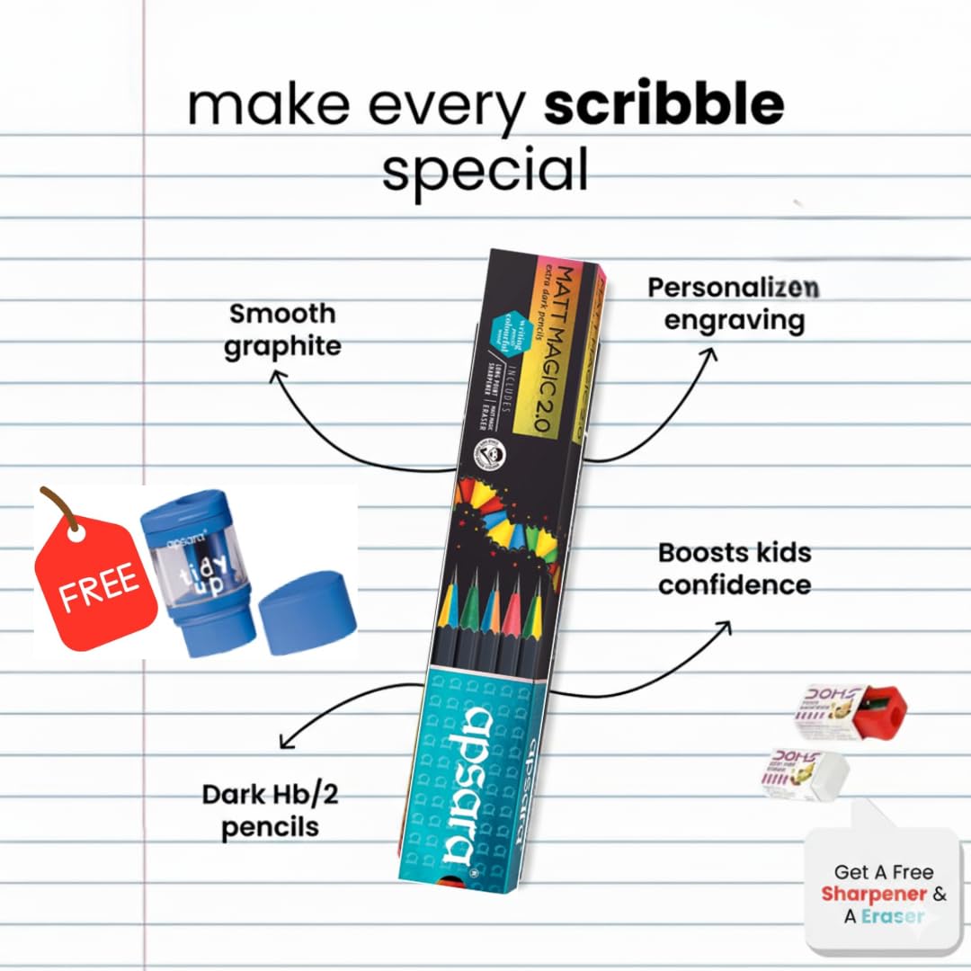 Customized Pencil With Name For Kids Set (20 Pcs) - Name Engraved, Ideal Gift For Kids Birthday And Return Gifts (2), Multicolor NCGIFTS