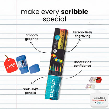 Customized Pencil With Name For Kids Set (20 Pcs) - Name Engraved, Ideal Gift For Kids Birthday And Return Gifts (2), Multicolor NCGIFTS